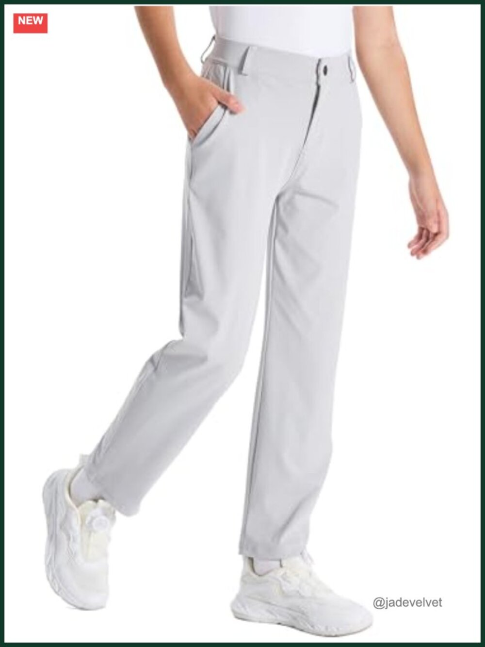 Youth Boys Stretch Golf Pants Tapered Flat Front Chino 4-Pocket